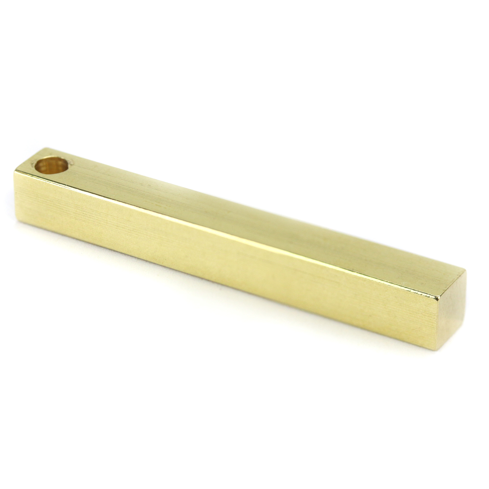 Metal Stamping Blanks Brass Four Sided Rectangle Bar, 50.8mm (2") x 6.4mm (.25"). with Hole